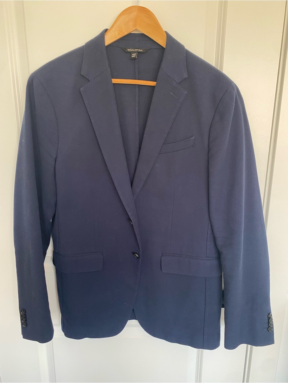 Banana Republic Slim Pique Blazer in Navy